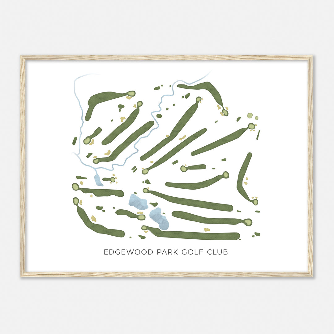 Print of Edgewood Park Golf Club Modern Map