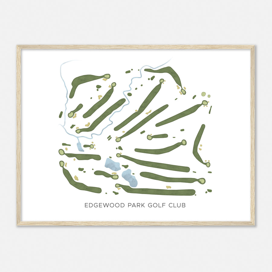 Print of Edgewood Park Golf Club Modern Map