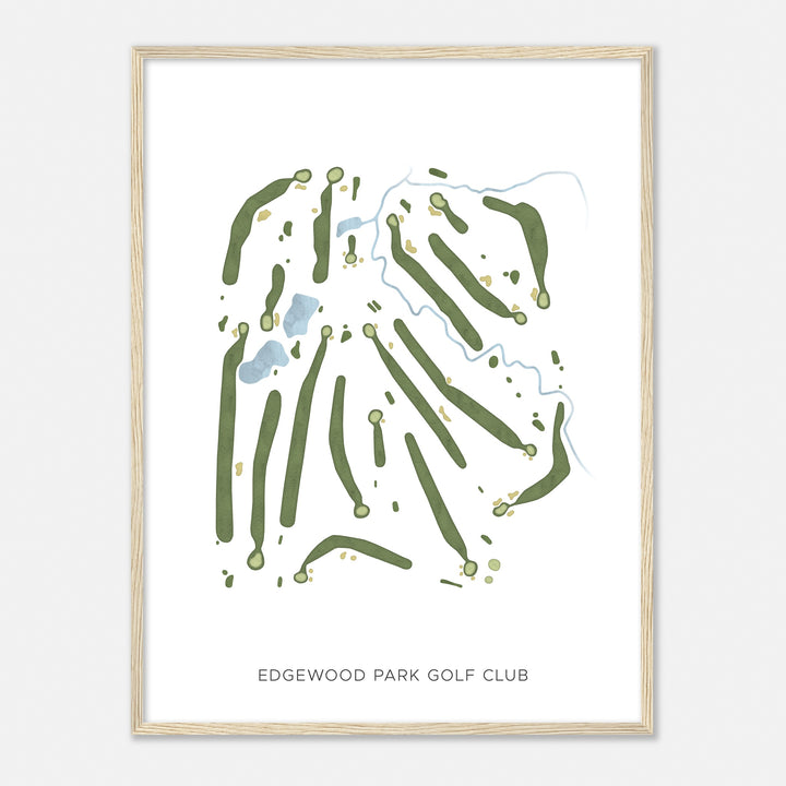 Print of Edgewood Park Golf Club Modern Map