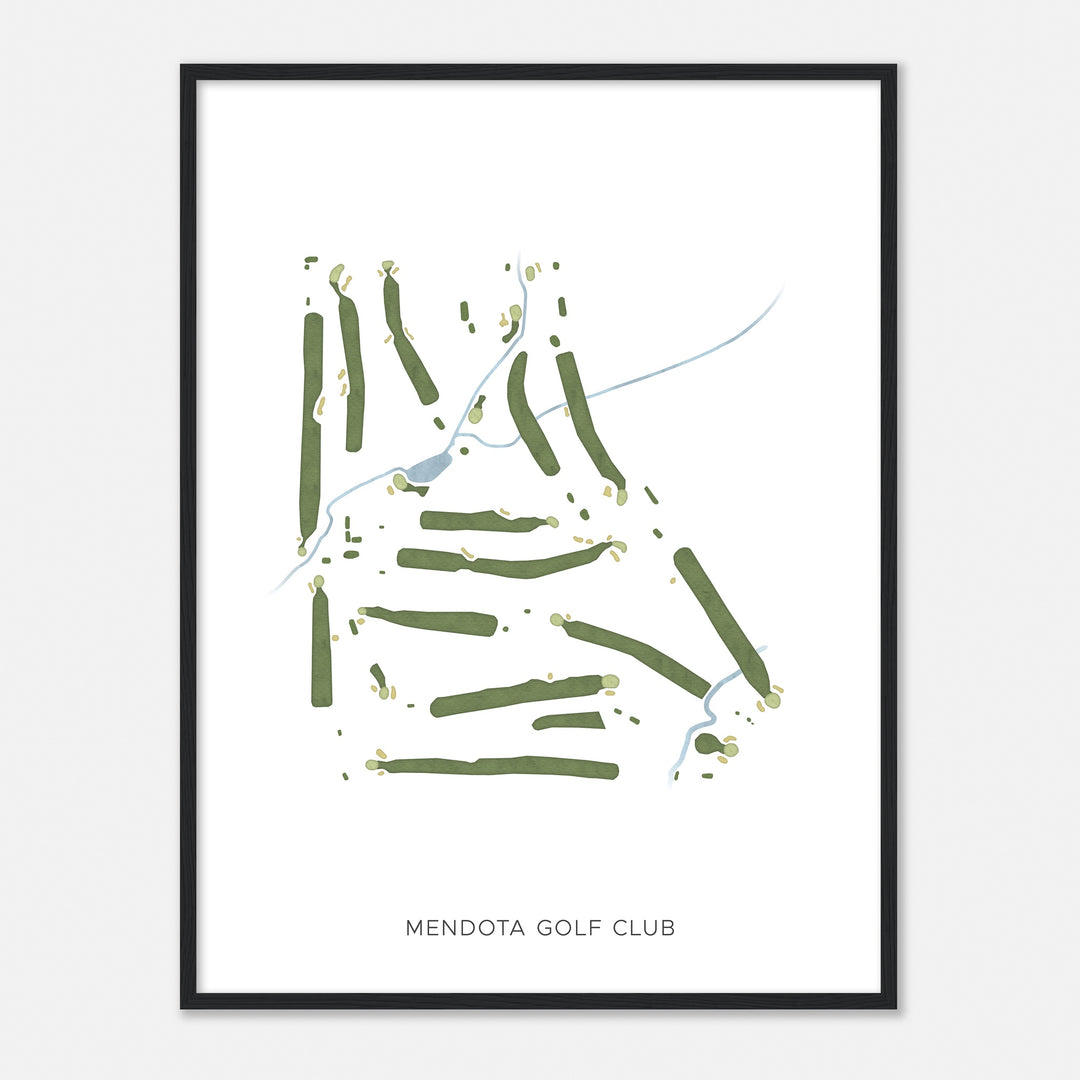 Print of Mendota Golf Club Modern Map