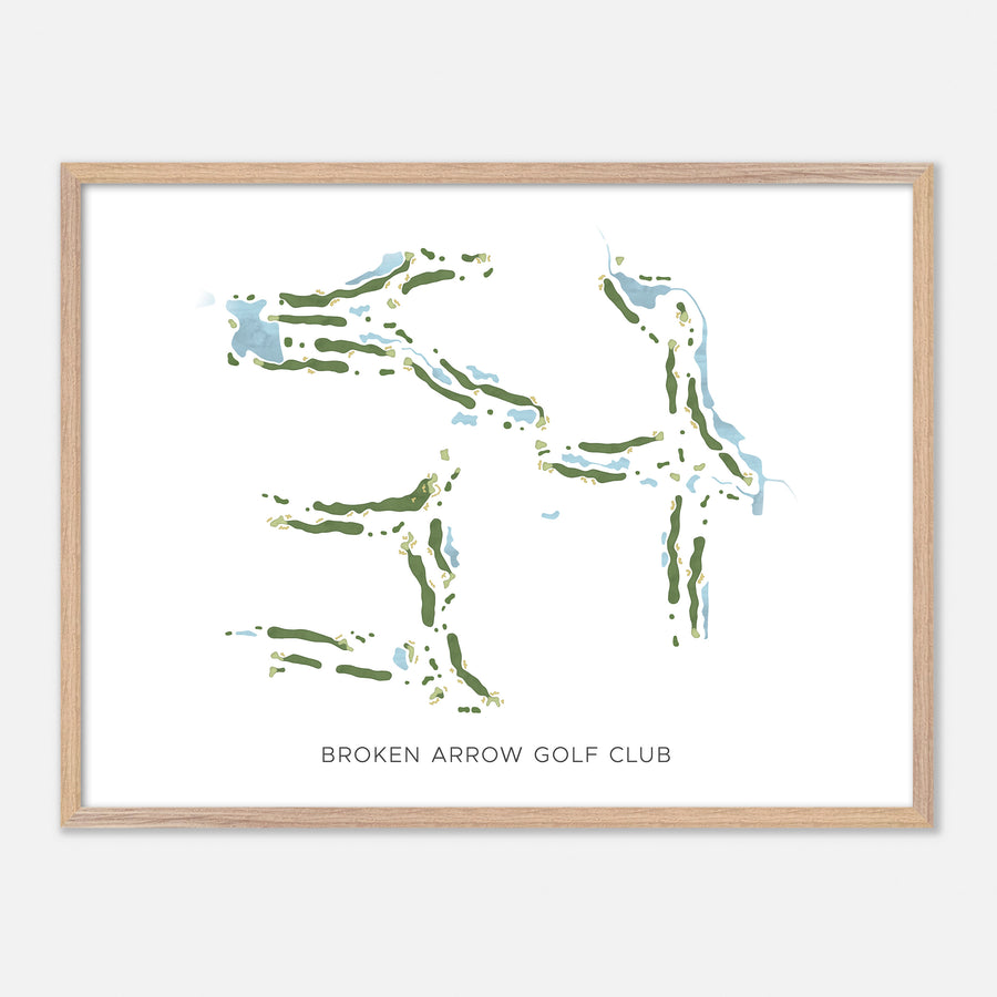 Print of Broken Arrow Golf Club Modern Map