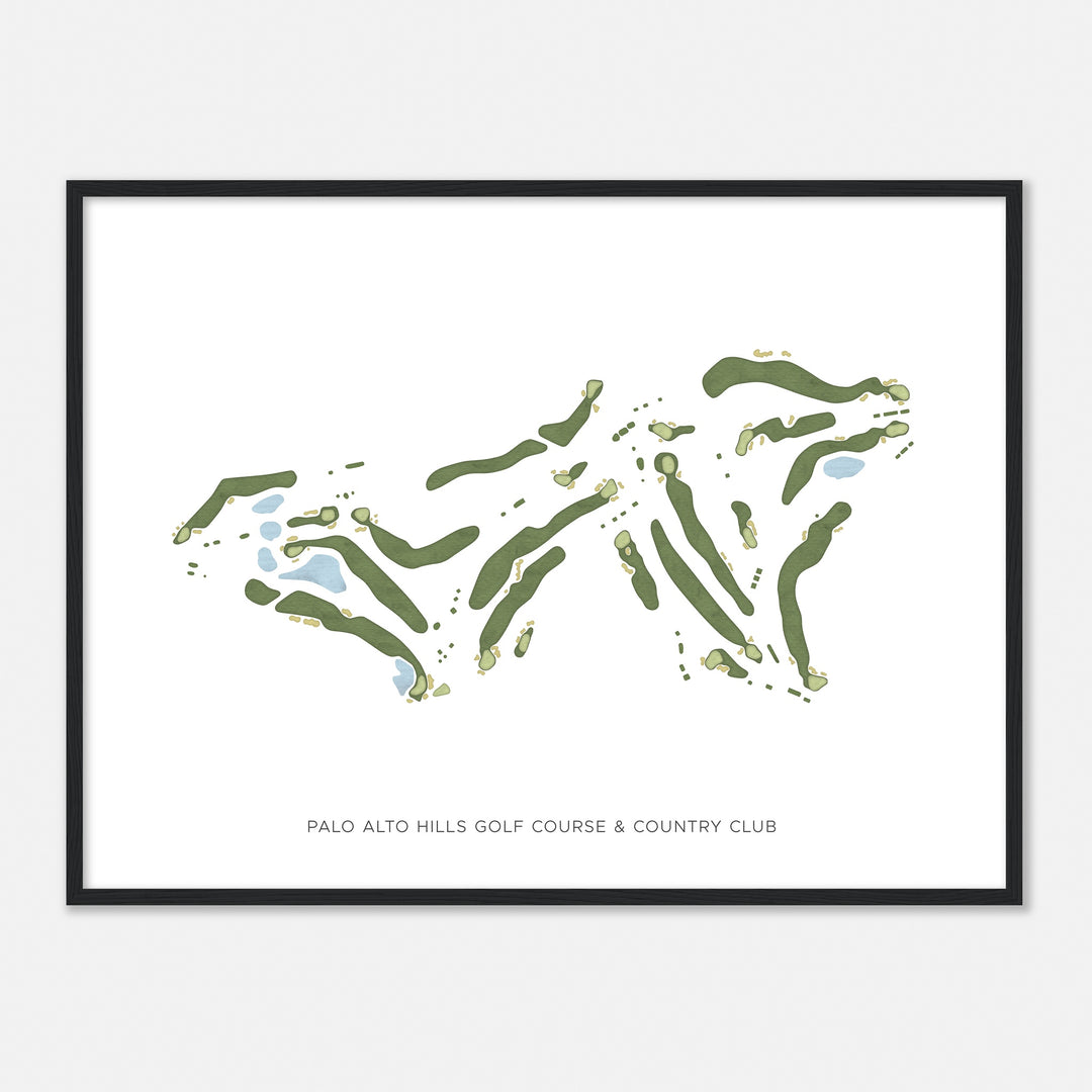 Print of Palo Alto Hills Golf Course & Country Club Modern Map