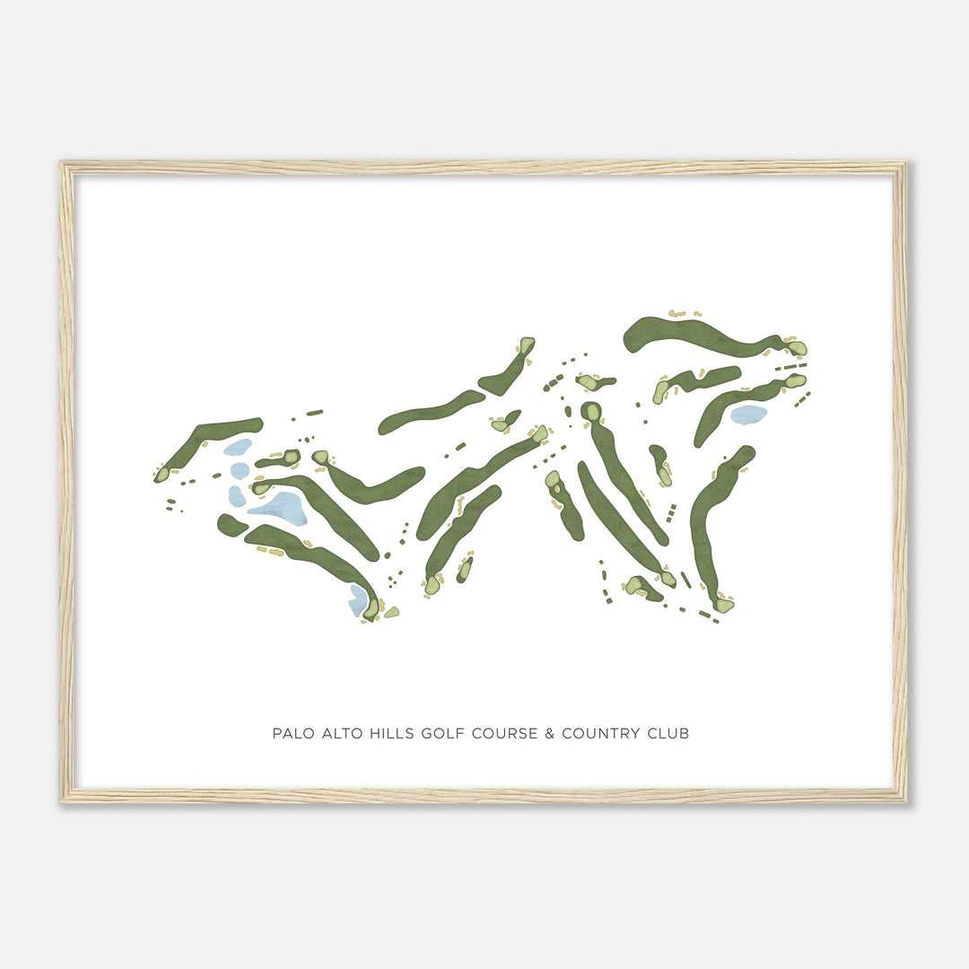 Print of Palo Alto Hills Golf Course & Country Club Modern Map