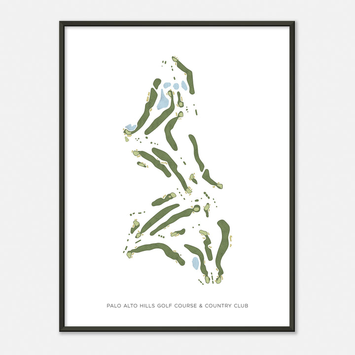 Print of Palo Alto Hills Golf Course & Country Club Modern Map