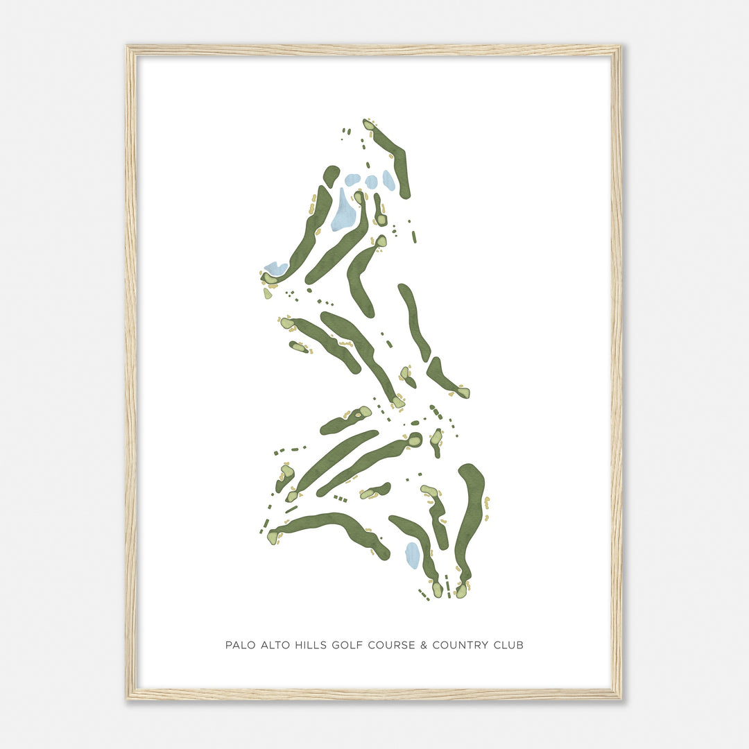 Print of Palo Alto Hills Golf Course & Country Club Modern Map