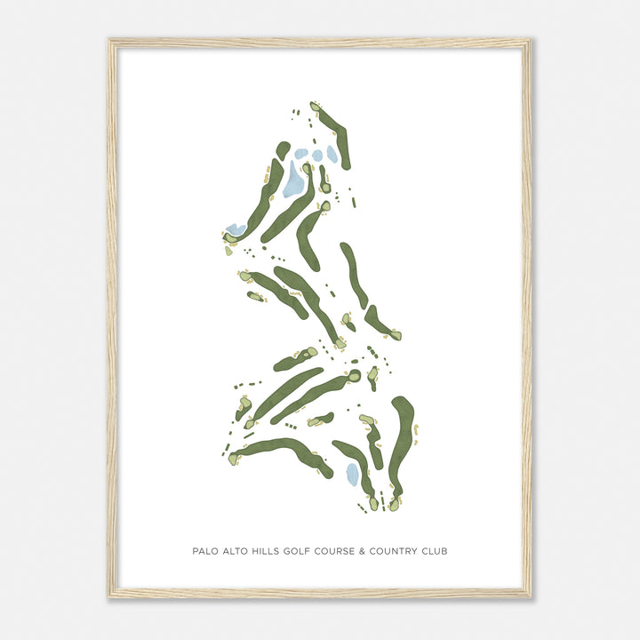 Print of Palo Alto Hills Golf Course & Country Club Modern Map