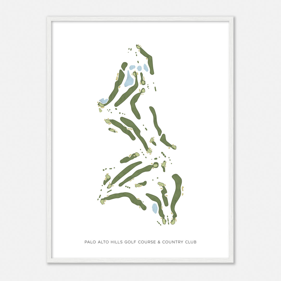 Print of Palo Alto Hills Golf Course & Country Club Modern Map