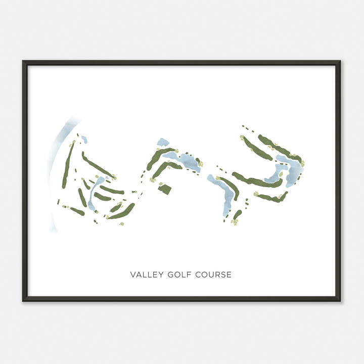 Print of Valley Golf Course Modern Map