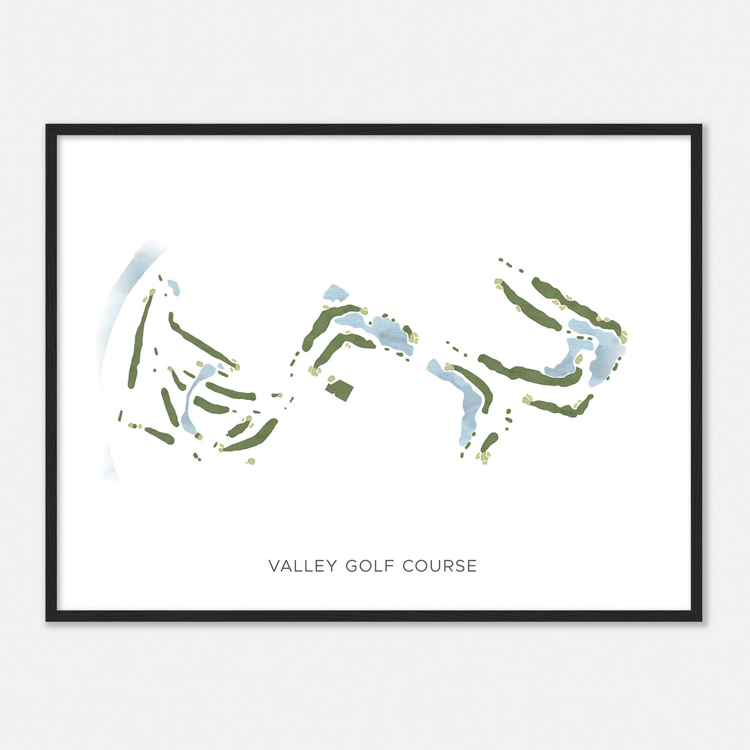 Print of Valley Golf Course Modern Map