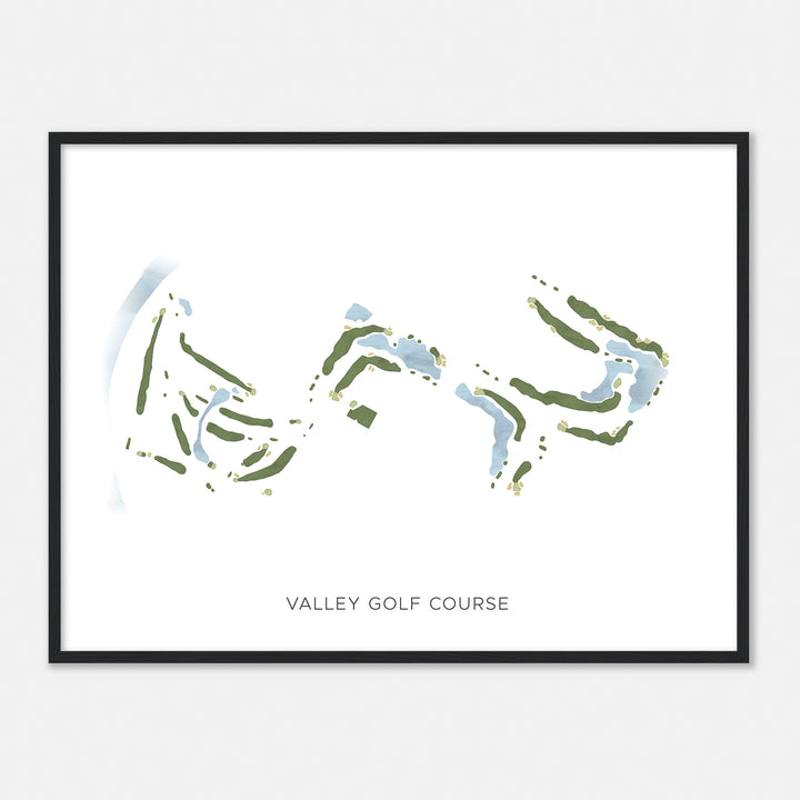 Print of Valley Golf Course Modern Map