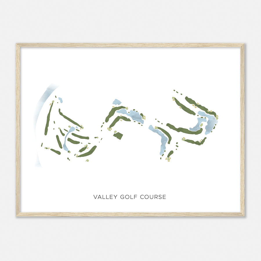 Print of Valley Golf Course Modern Map