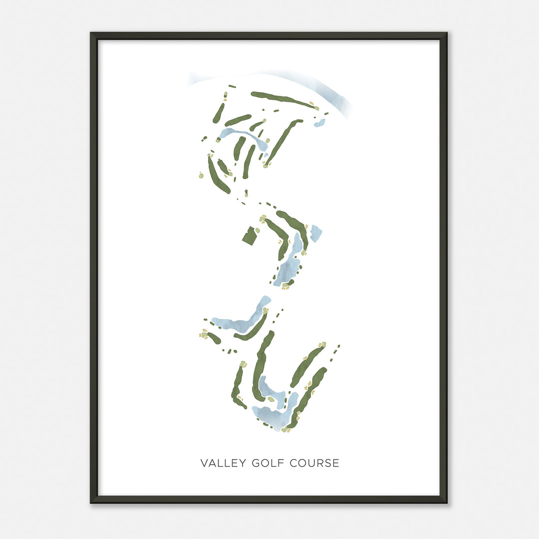 Print of Valley Golf Course Modern Map