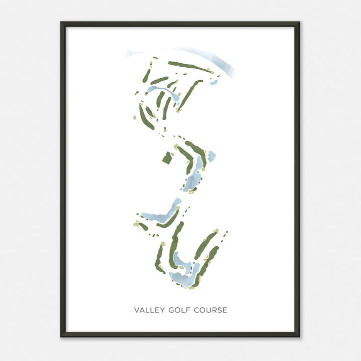 Print of Valley Golf Course Modern Map