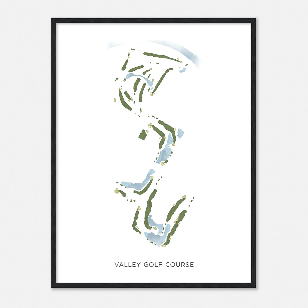 Print of Valley Golf Course Modern Map