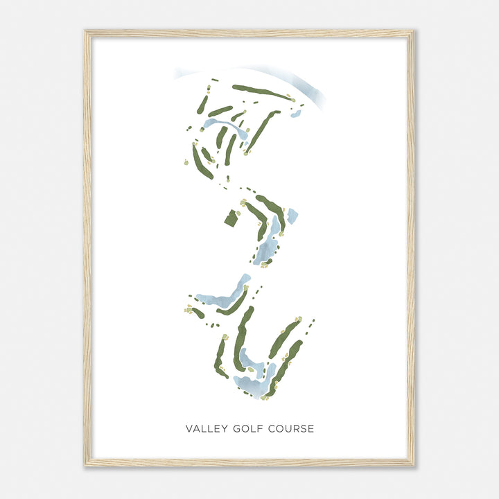 Print of Valley Golf Course Modern Map