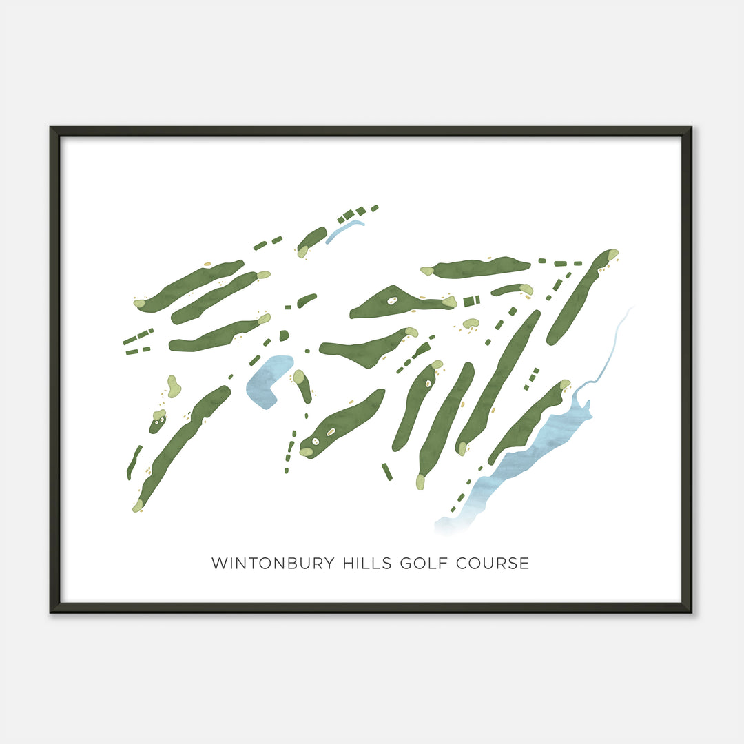 Print of Wintonbury Hills Golf Course Modern Map