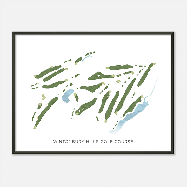 Print of Wintonbury Hills Golf Course Modern Map