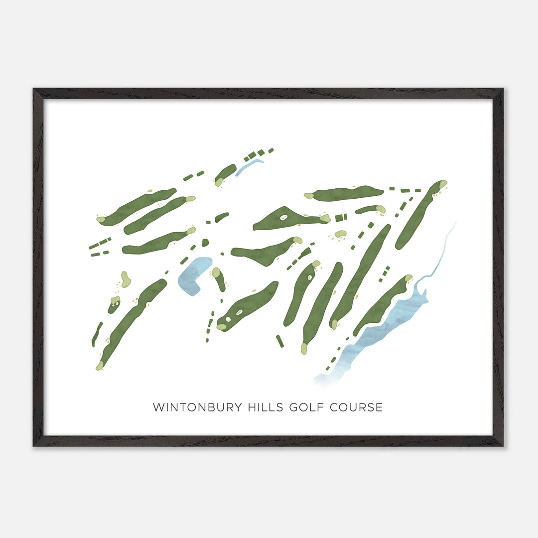 Print of Wintonbury Hills Golf Course Modern Map