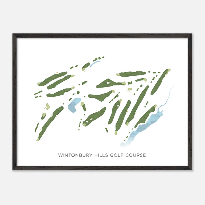 Print of Wintonbury Hills Golf Course Modern Map
