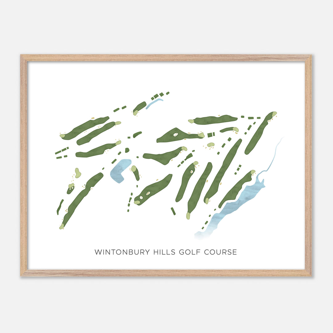 Print of Wintonbury Hills Golf Course Modern Map