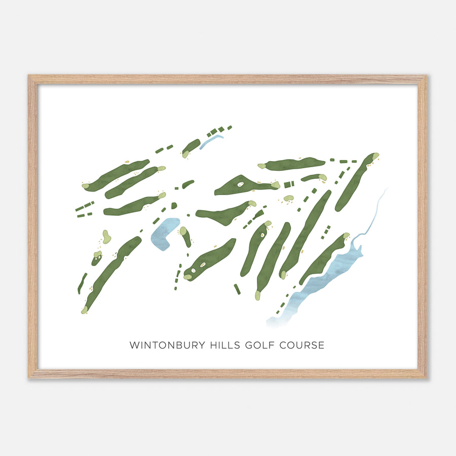 Print of Wintonbury Hills Golf Course Modern Map