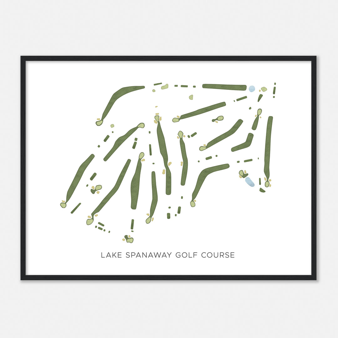 Print of Lake Spanaway Golf Course Modern Map