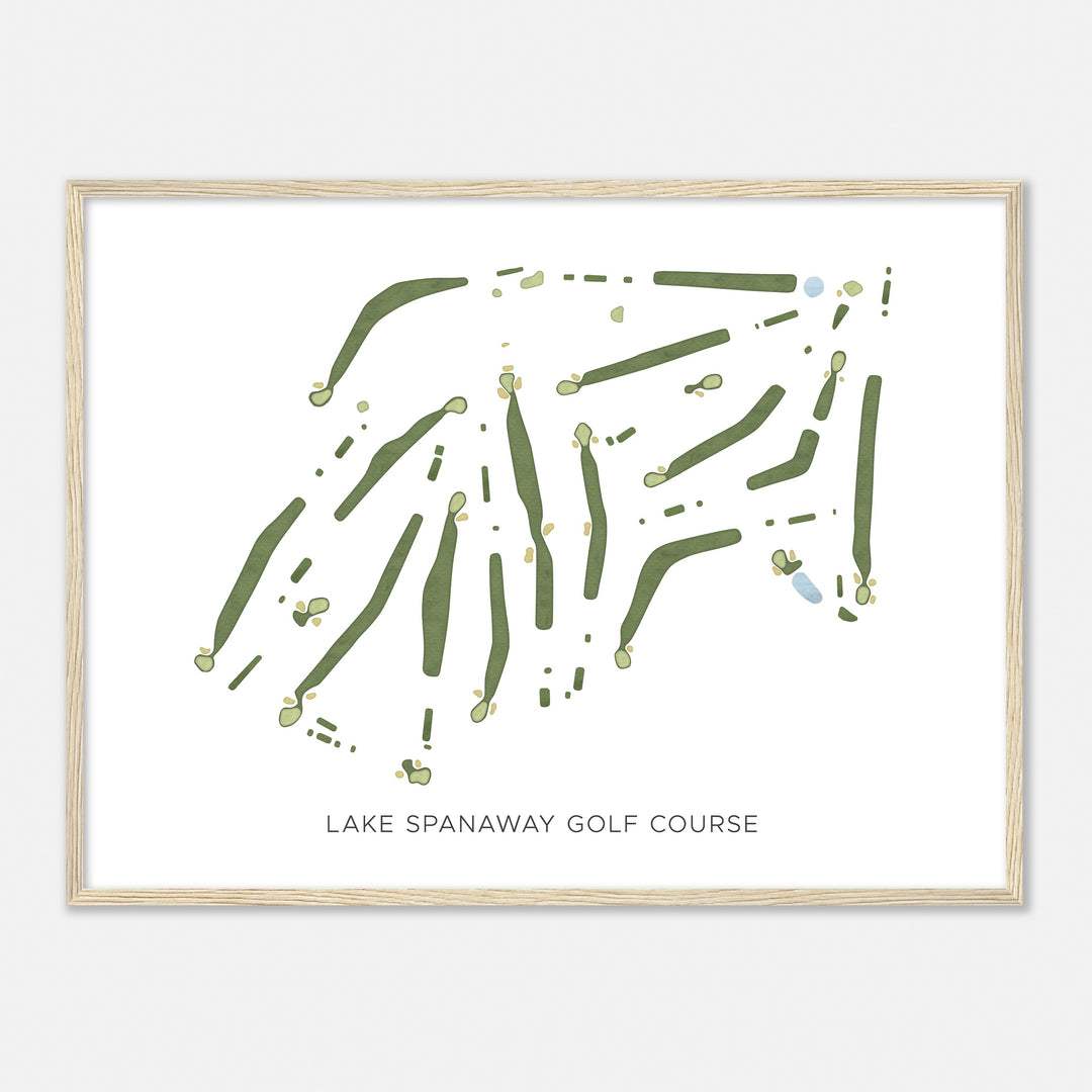 Print of Lake Spanaway Golf Course Modern Map