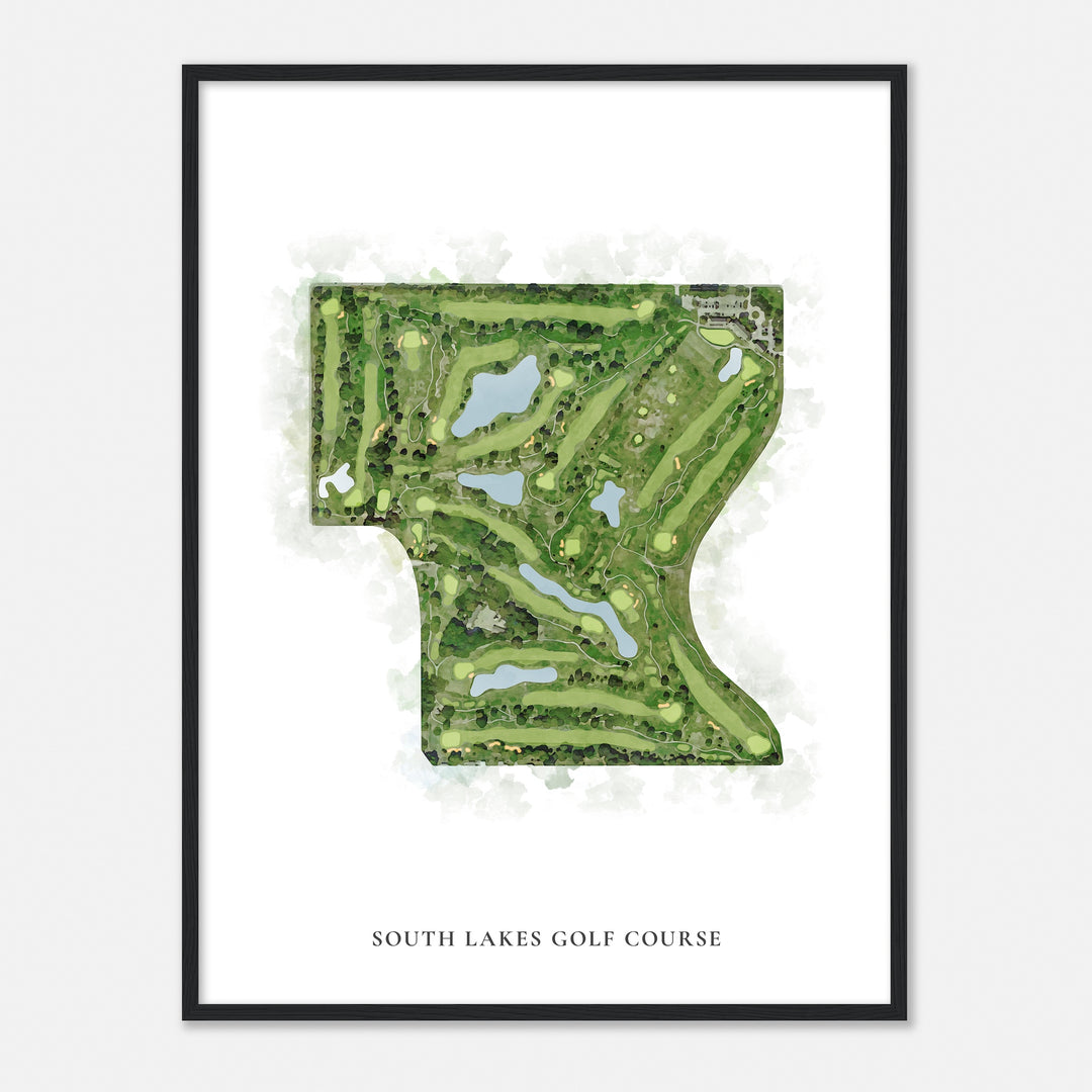 Print of South Lakes Golf Course Classic Map