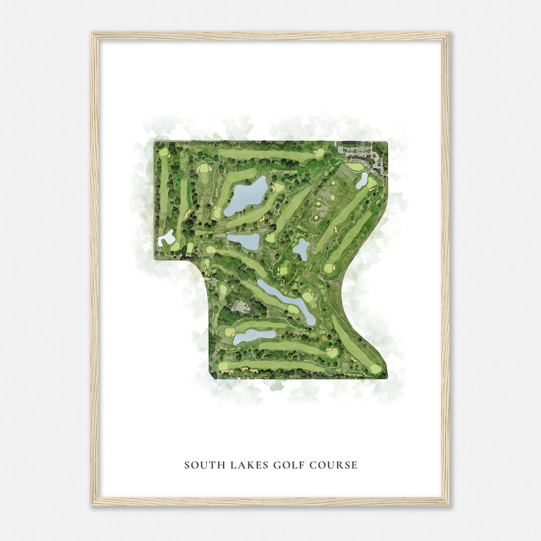 Print of South Lakes Golf Course Classic Map