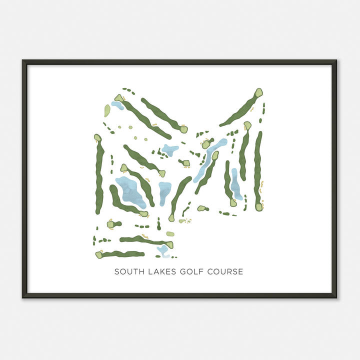 Print of South Lakes Golf Course Modern Map