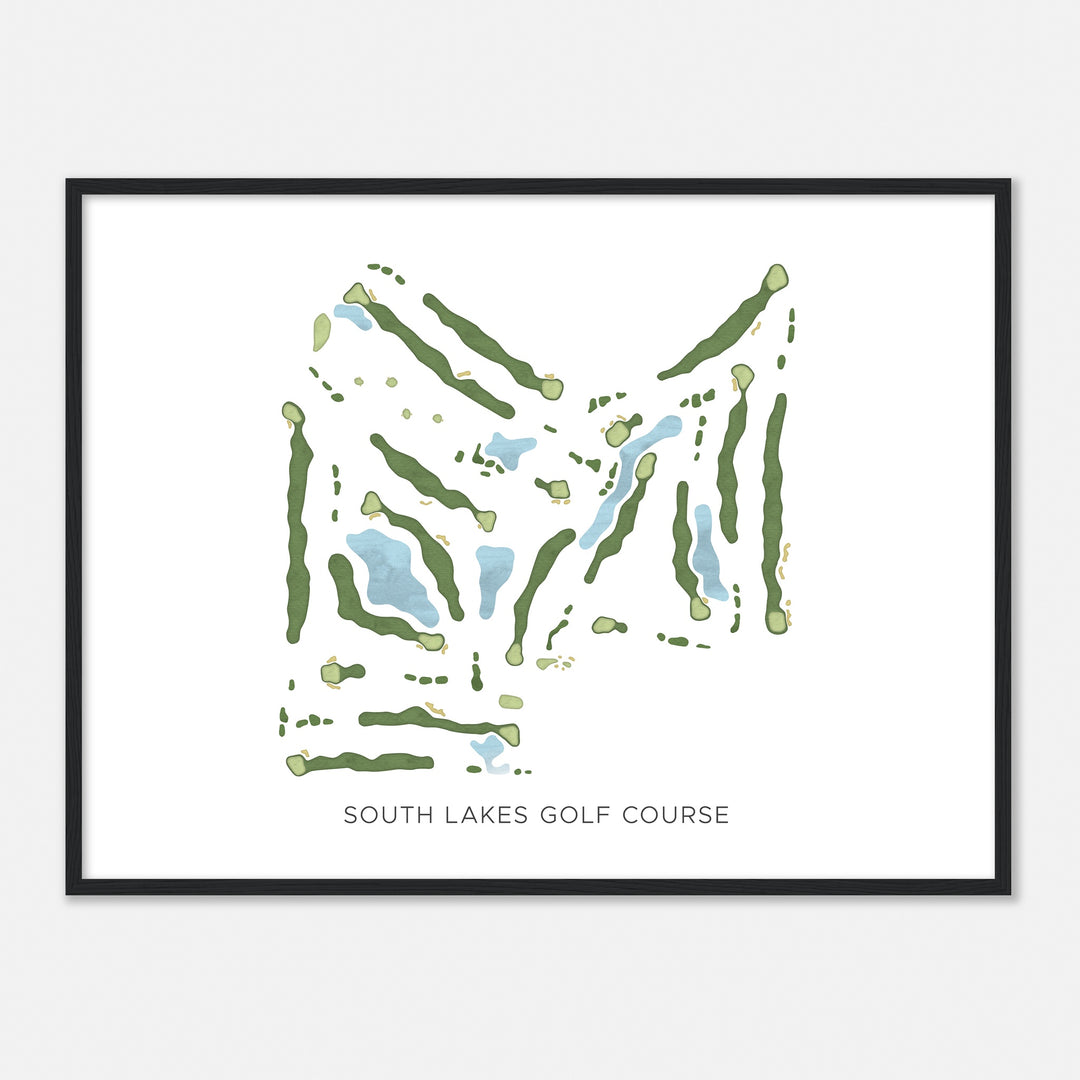 Print of South Lakes Golf Course Modern Map