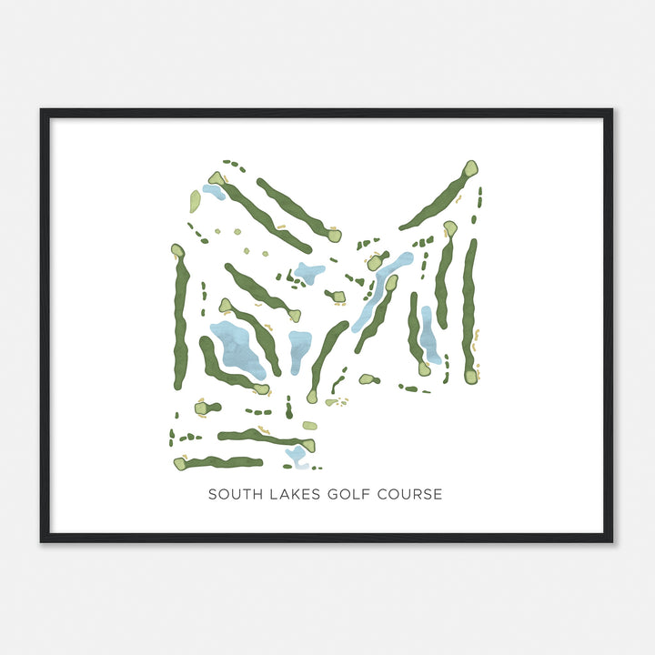 Print of South Lakes Golf Course Modern Map