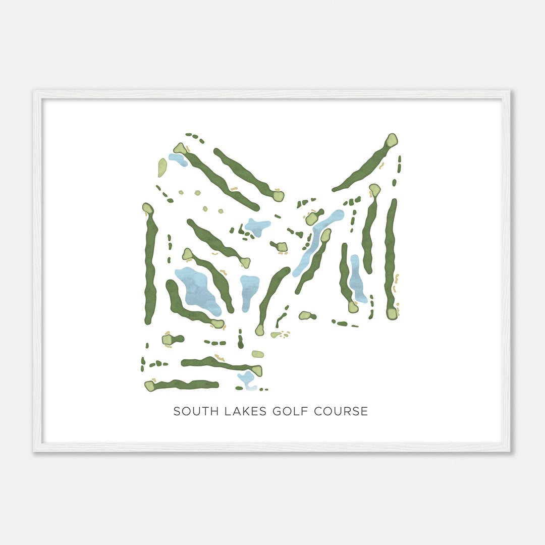 Print of South Lakes Golf Course Modern Map