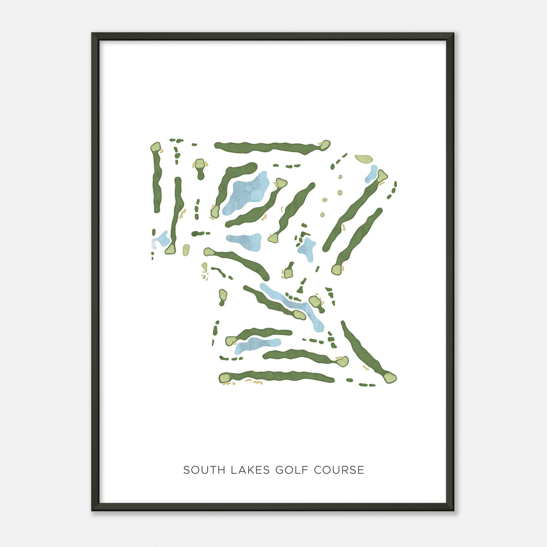 Print of South Lakes Golf Course Modern Map