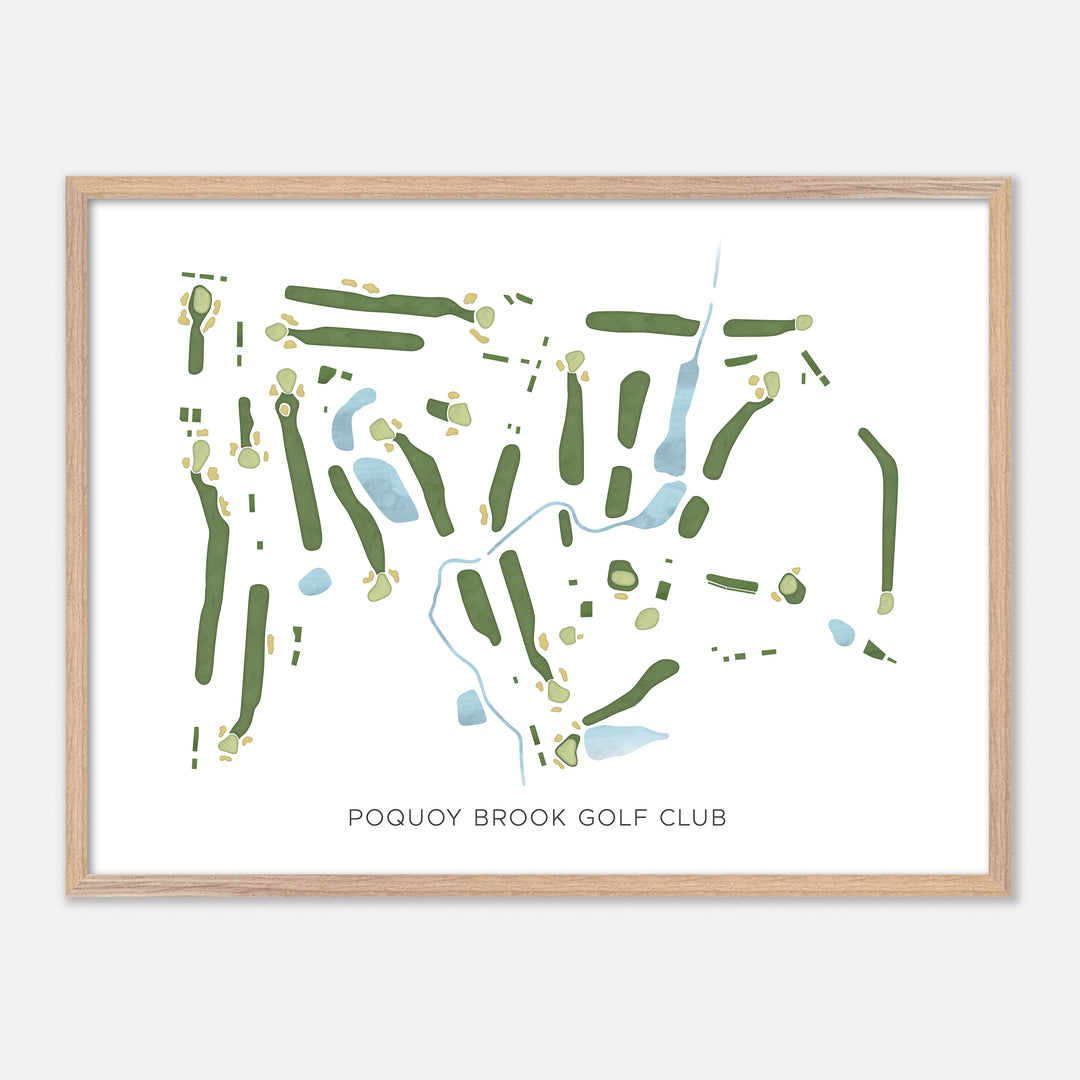 Print of Poquoy Brook Golf Club Modern Map