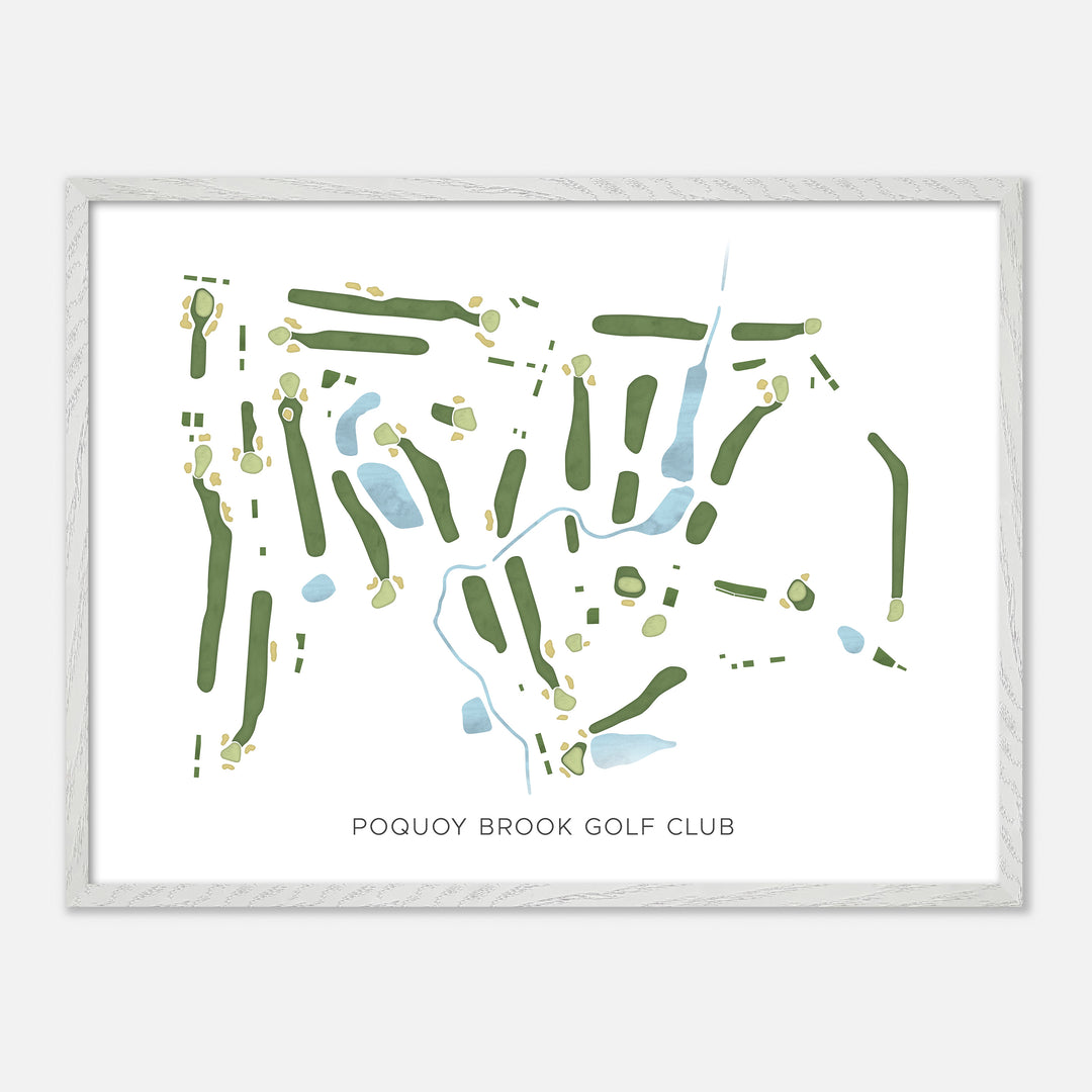 Print of Poquoy Brook Golf Club Modern Map
