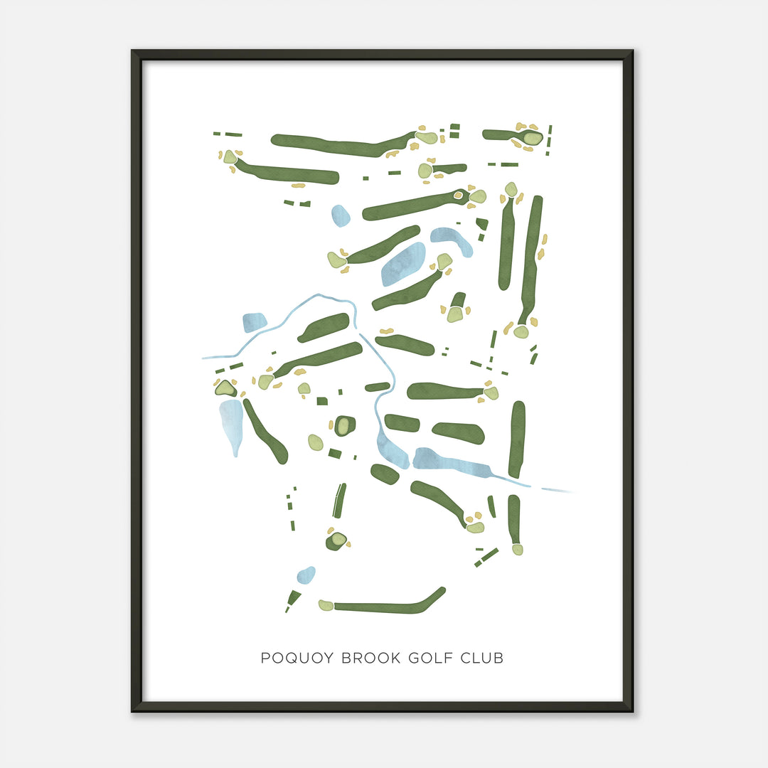 Print of Poquoy Brook Golf Club Modern Map