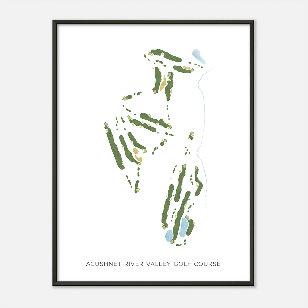 Print of Acushnet River Valley Golf Course Modern Map