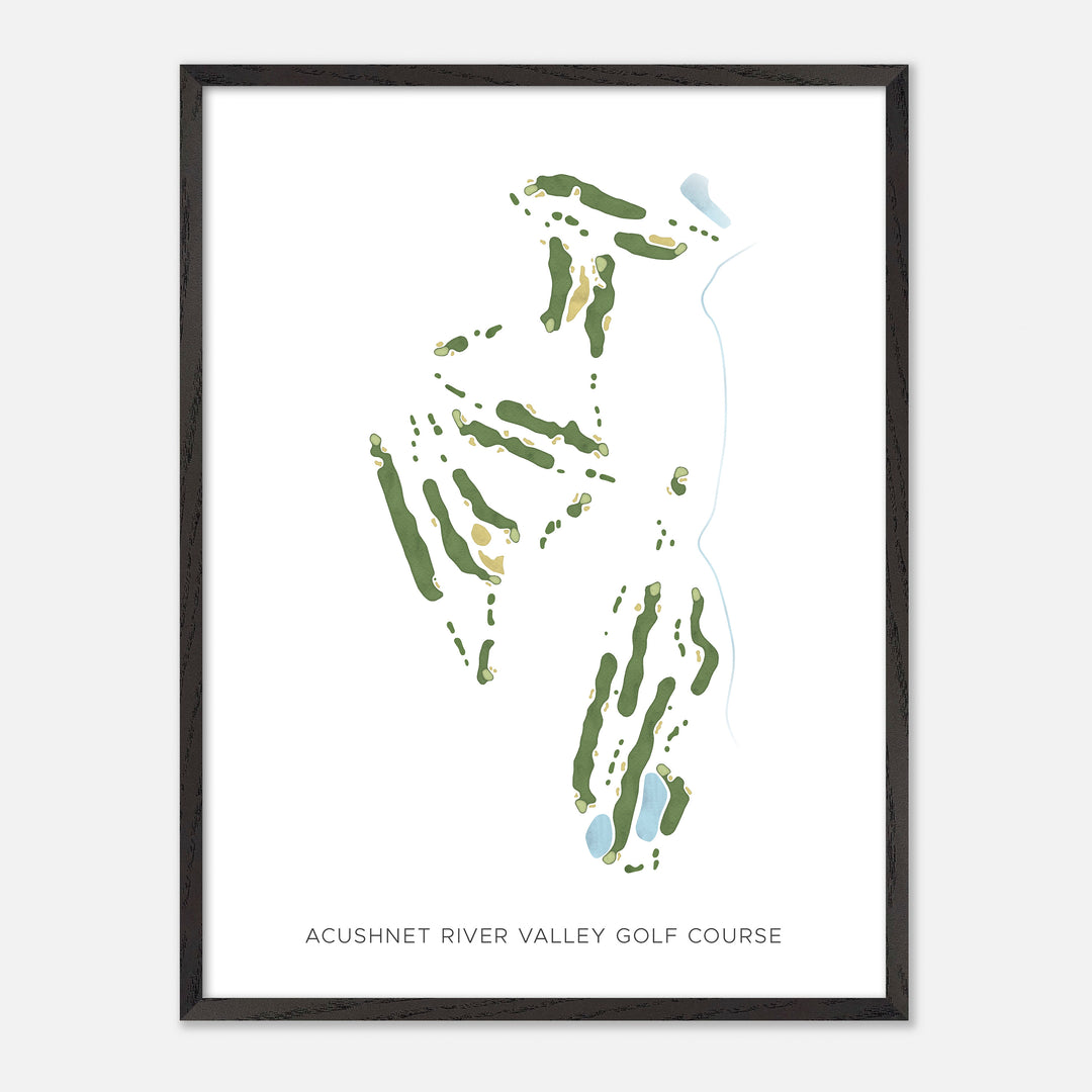 Print of Acushnet River Valley Golf Course Modern Map
