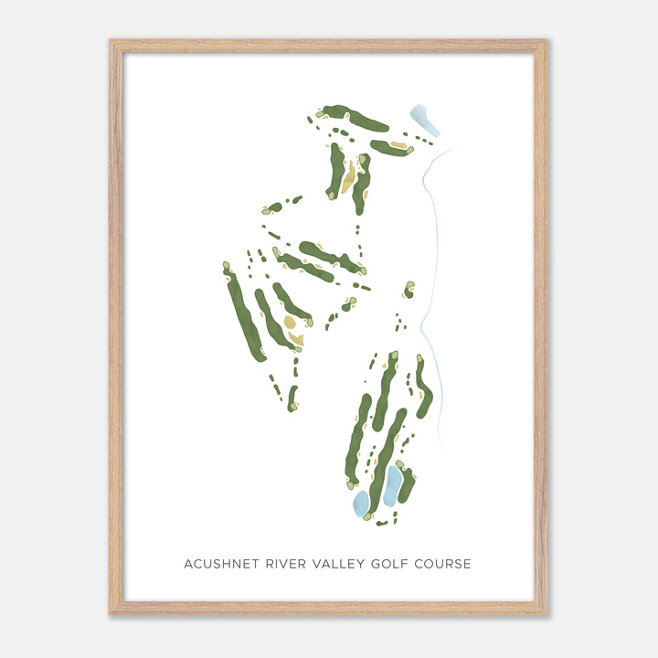 Print of Acushnet River Valley Golf Course Modern Map