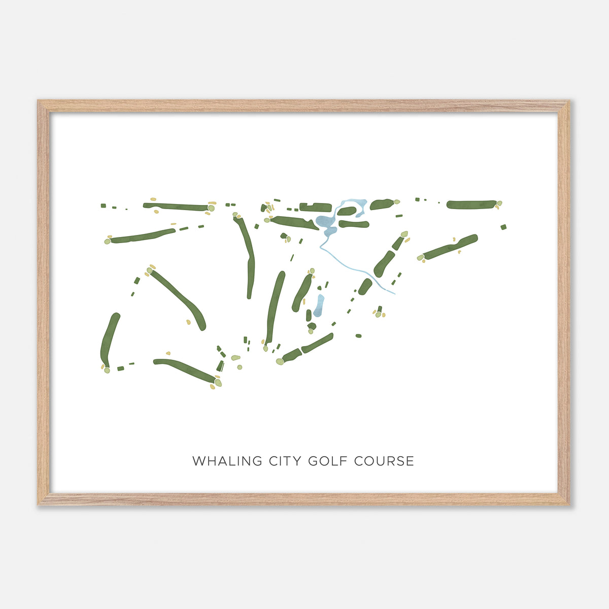 Print of Whaling City Golf Course Modern Map