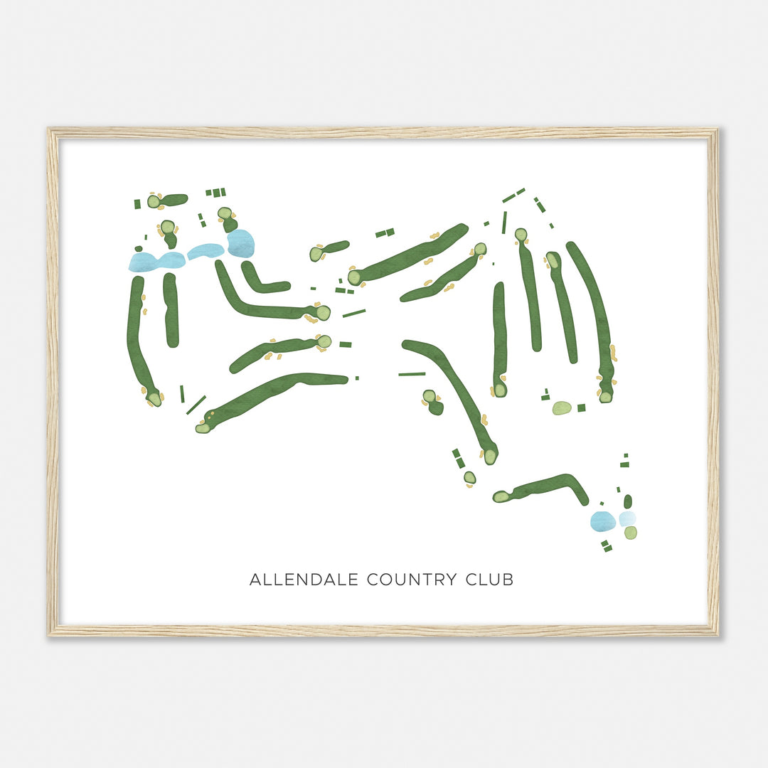 Print of Allendale Country Club Modern Map