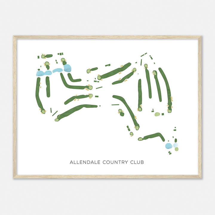 Print of Allendale Country Club Modern Map