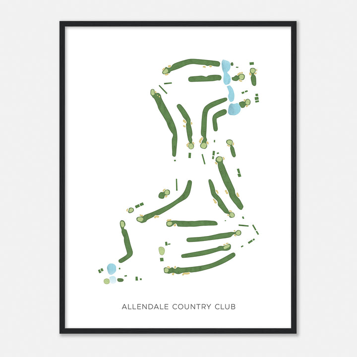 Print of Allendale Country Club Modern Map