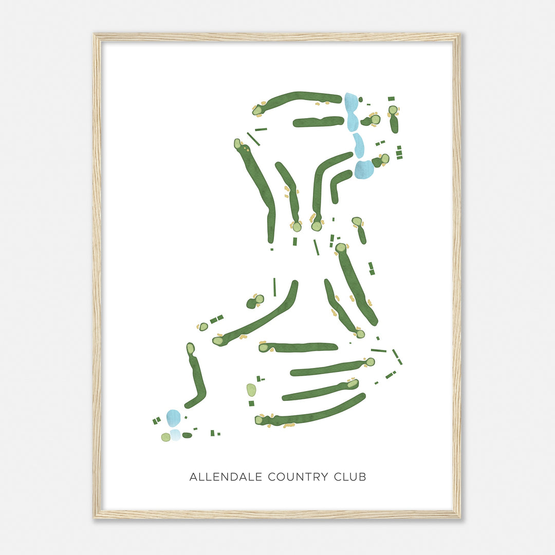 Print of Allendale Country Club Modern Map