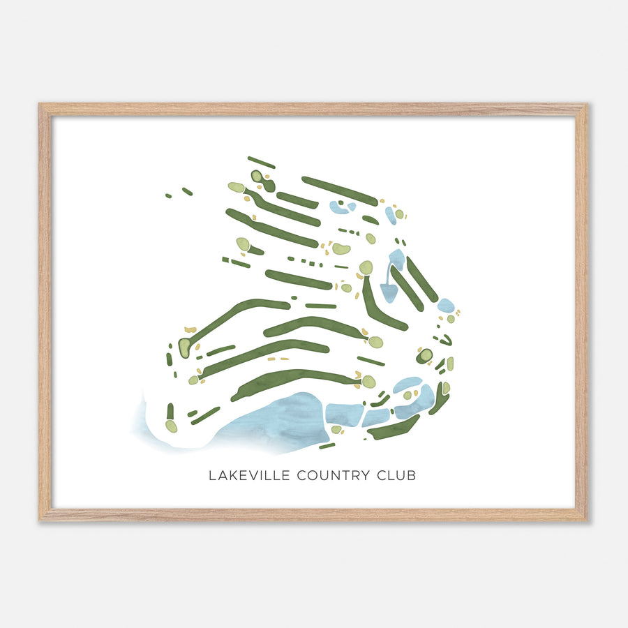 Print of Lakeville Country Club Modern Map