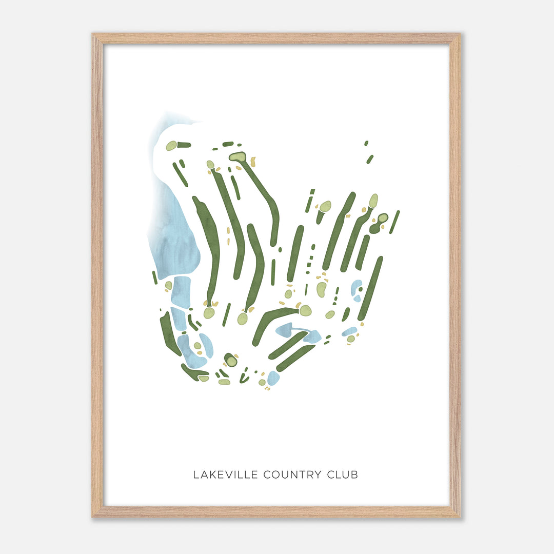 Print of Lakeville Country Club Modern Map