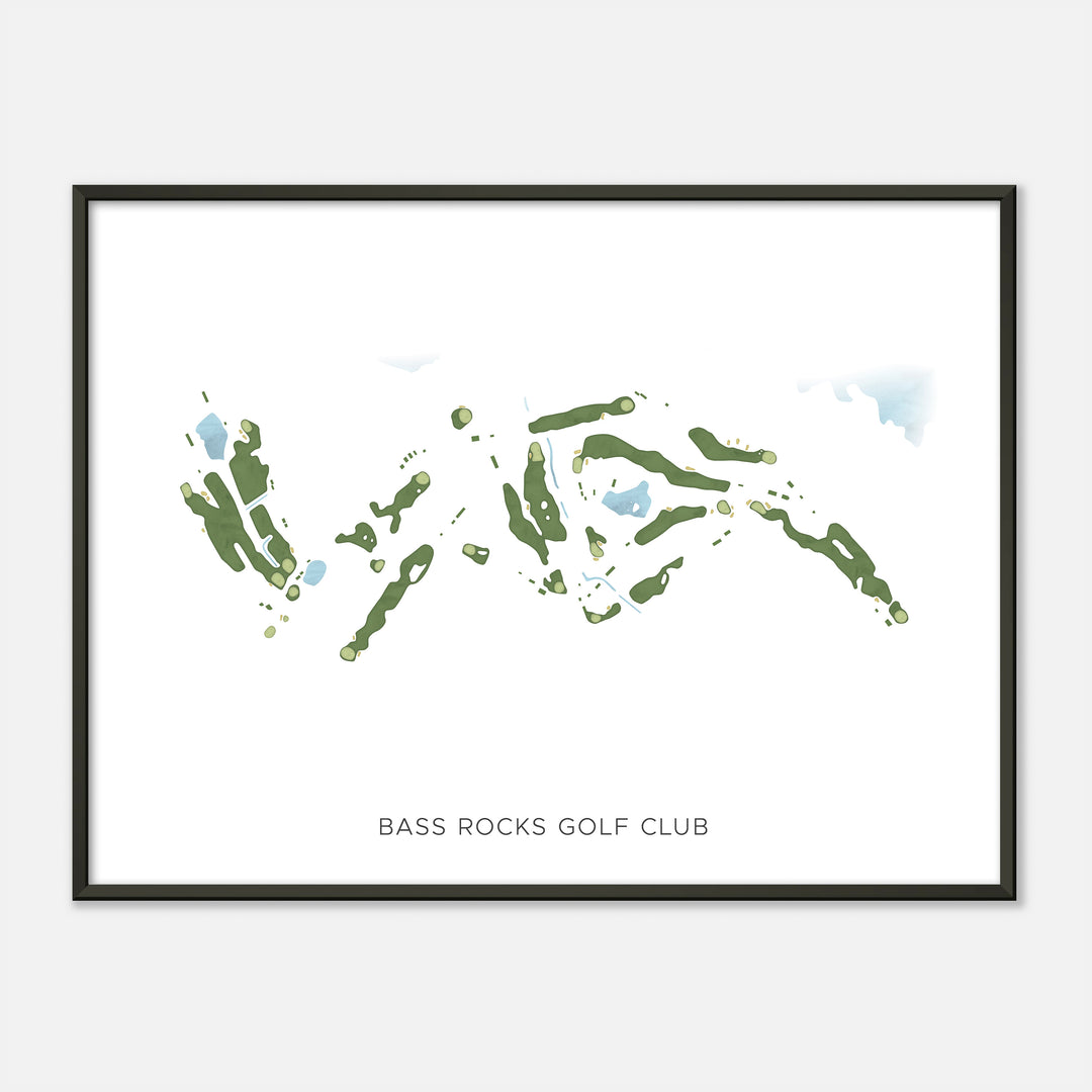 Print of Bass Rocks Golf Club Modern Map