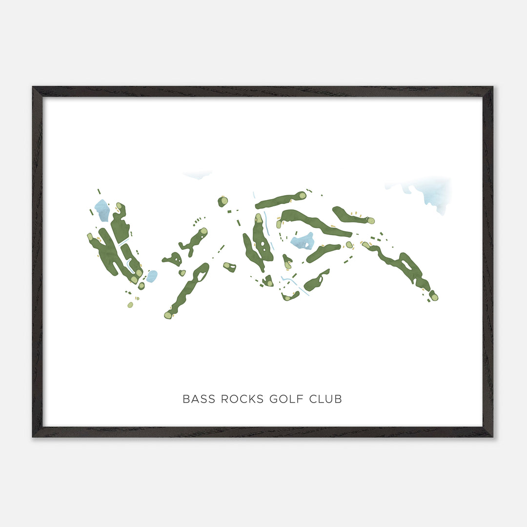 Print of Bass Rocks Golf Club Modern Map