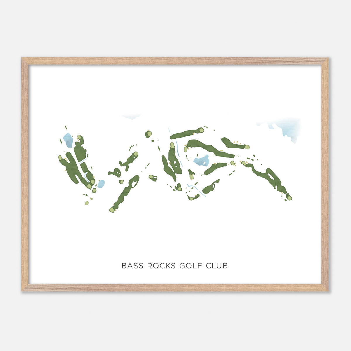 Print of Bass Rocks Golf Club Modern Map